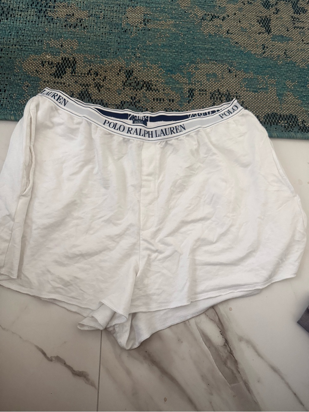 Polo by Ralph Lauren White Cotton Lounge Boxer Shorts with Branded Waistband
